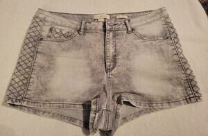 Nicki Minaj Denim Short Shorts Junior Size 11/12 Faded Gray Mid Rise